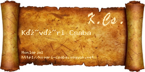 Kővári Csaba névjegykártya